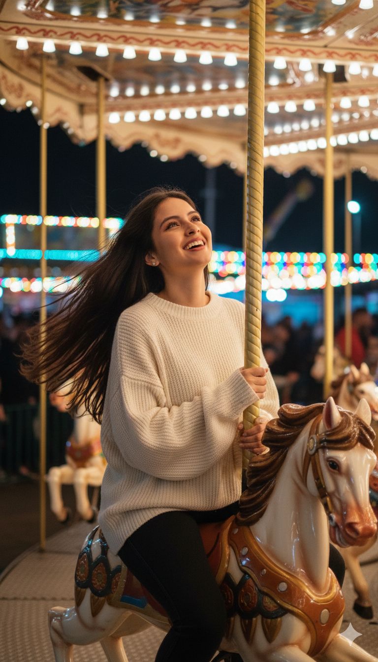 Parque de Diversiones - Alegría en un Carrusel Nocturno