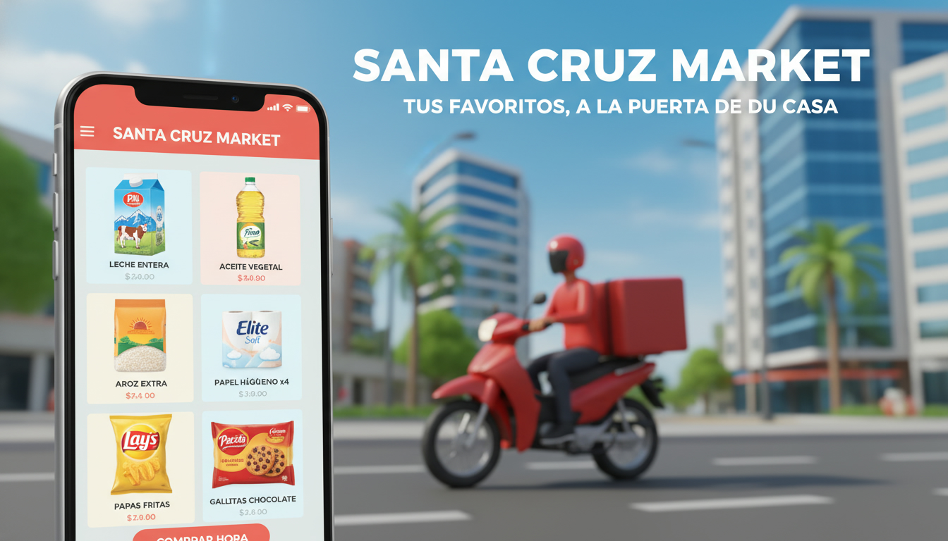 Carrito de compras digital de supermercado online cruceño