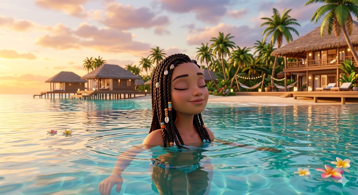 Avatar 3D de Lujo en Playa Tropical 