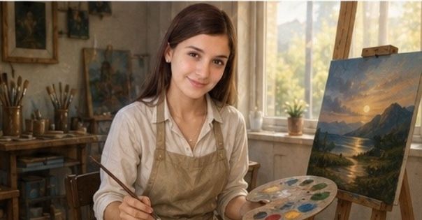  Artista en su estudio