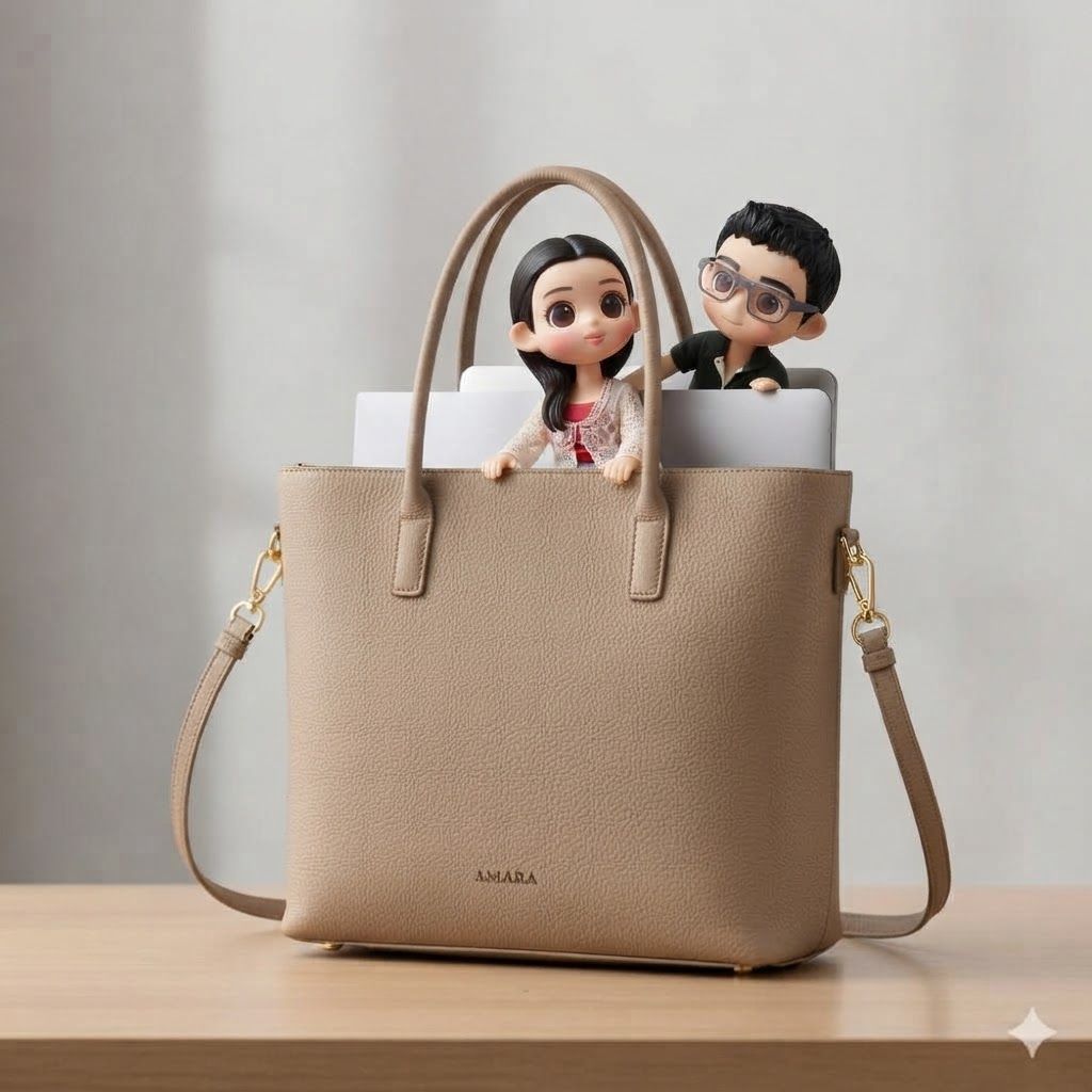 Muñequitos en una cartera