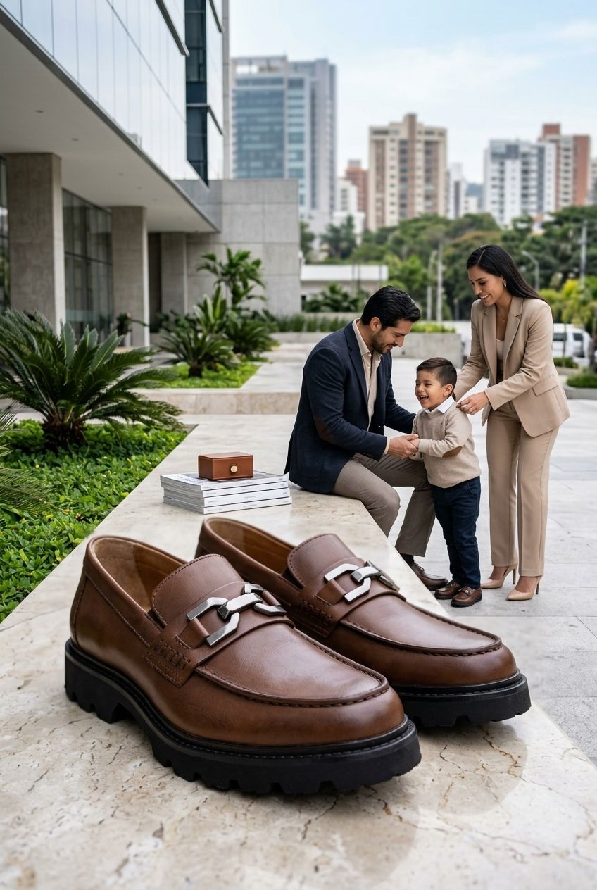 zapatos de cuero marrón de estilo Oxford