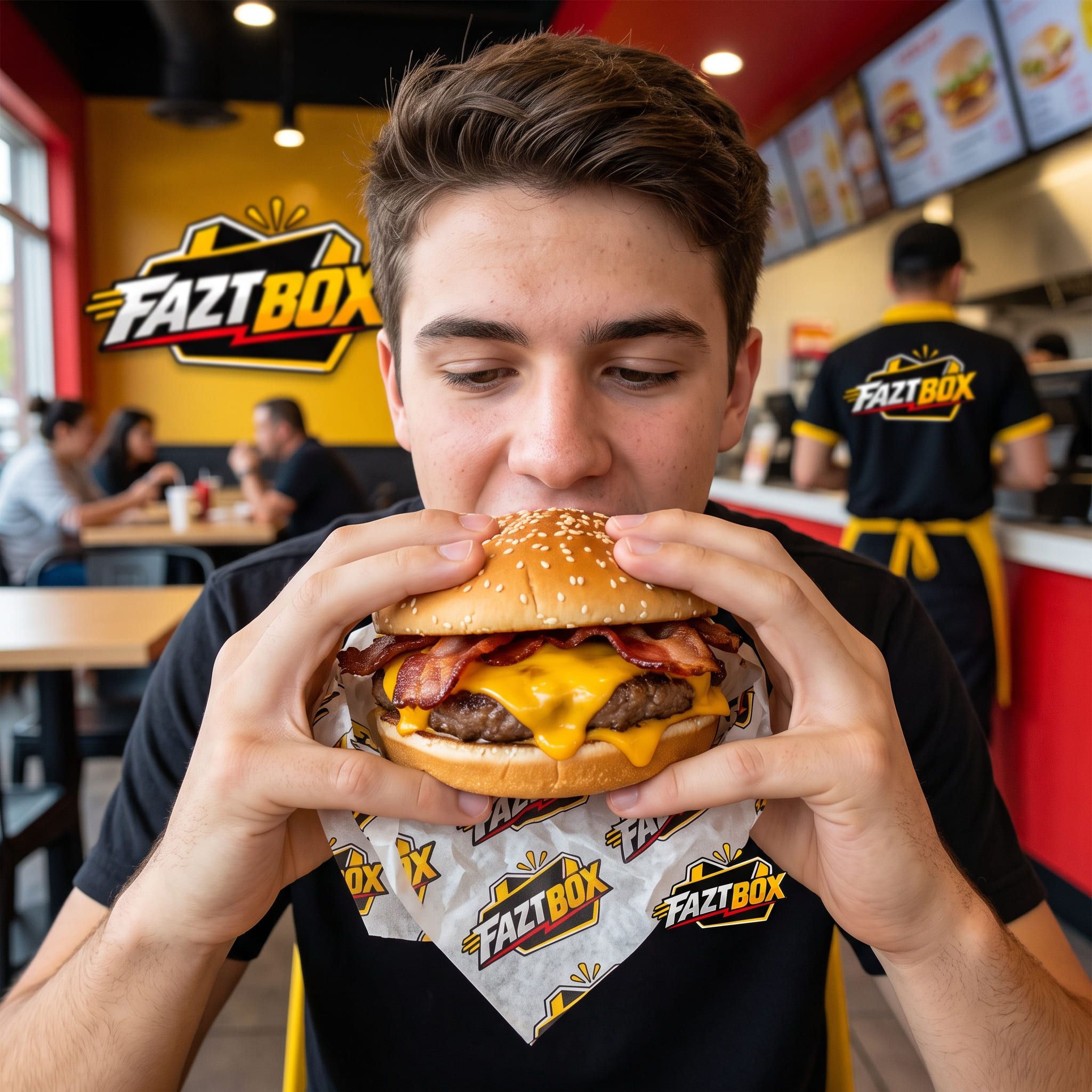 Bacon cheese en primer plano
